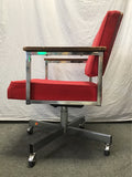 Vintage All-Steel Inc Red Fabric Rolling Office Chair