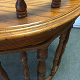 Vintage Oak Veneer Bow-Front Desk