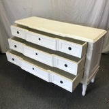 Vintage White-Painted Wood 3-Drawer Dresser