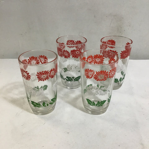 Set of 4 Vintage Hazel Atlas for Kraft Swanky Swig Daisy Cups