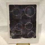 Twin Cat 9x12 Purple & White Circles Signed Art Print