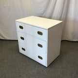 Modern Campaign White Laminate 3-Drawer Chest of Drawers