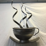 Metal Steaming Mug & Saucer Sculpture