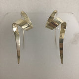 Vintage Modernist Gerhard Herbst Sterling Ribbon Earrings