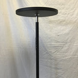 Contemporary Black Metal Torchier & Reading Light Floor Lamp