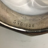 Vintage Sterling Silver Hexagonal Bangle Bracelet