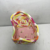 Sarahjane Harrigan Pink, Yellow, & White Crocheted Mini Tote