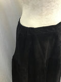 Vintage Aggie Georgette Chordas Black Leather Midi/Maxi Skirt
