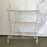 Vintage MC White Metal Wire 3-Tier Plant Stand