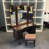 Vintage Japanese Mid-Century Solid Oak Children's Dressing Table