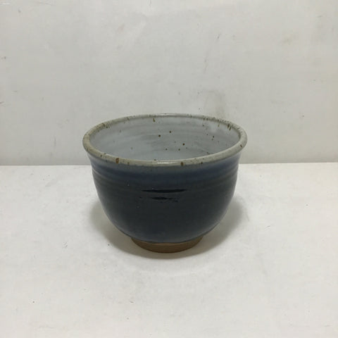 Signed Blue Glazed Ceramic Bowl