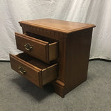 Single Athens Furn. Veneer & Solid Oak 2-Drawer Night Stand