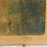 Twin Cat 9x12 Blue, Green, & Yellow Signed Art Print on Yellow Paper