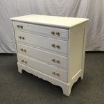 Vintage Off-White Painted 4-Drawer Dresser