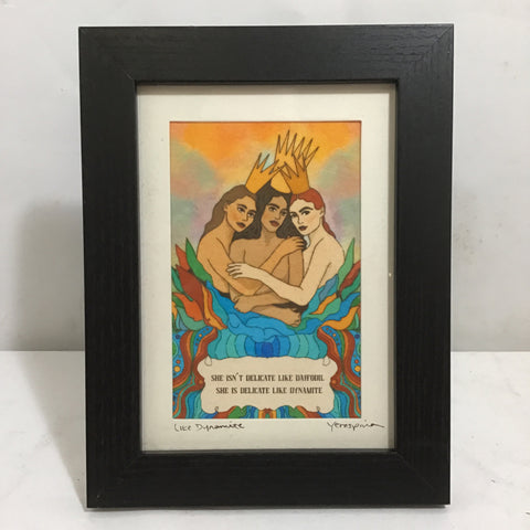 Yen Ospina "Like Dynamite" Framed 5x7 Signed Art Print