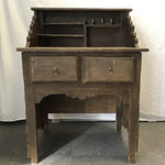 Vintage Rustic Brown Painted 2-Drawer Desk