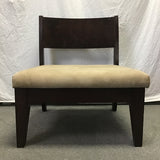 Modern Tan Upholstered Tropical Wood Accent Chair