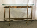 Vintage Gold Metal Glass-Top Dressing Table
