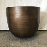 Modern Round Brown Metal Drum End Table