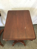 Pair of Vintage Solid Mahogany Harp-Pedestal End Tables