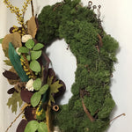 Frankie Nolan Moss, Feathers, & Eucalyptus Wreath