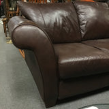 Modern ItalSofa Brown Leather 3-Cushion Sofa
