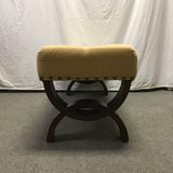 Modern Tan Upholstered Dining Bench