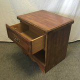 Vintage Kemp Furn. Faux-Cherry Laminate 2-Tier 1-Drawer Night Stand