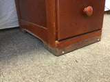 Modern Oak Veneer & Solid Cherry 5-Drawer Kneehole Desk