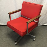 Vintage All-Steel Inc Red Fabric Rolling Office Chair