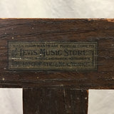Vintage Portable Oak & Metal Adjustable-Height Music Stand