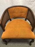 Vintage MCM Orange Upholstered Basket Accent Chair