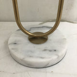 Modern MCM CB2 "Warner" Brass & Marble Paperclip Table Lamp