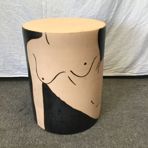 Modern Urban Outfitters "Female Form" Black & Tan Ceramic Side Table
