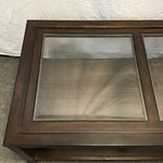 Contemporary Farmhouse Dark-Stained Solid Wood Coffee Table