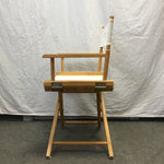 Solid Tropical Wood & White Canvas Folding Director's Chair