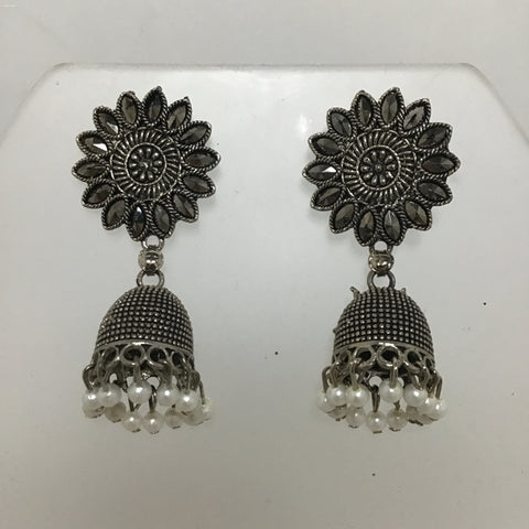 Pair of Vintage Jhumka Pearl Chandelier Drop Earrings