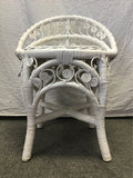 Vintage White Wicker Vanity Stool