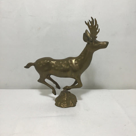 Vintage Solid Brass Reindeer Sculpture