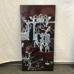Vintage Mother-of-Pearl Inlaid Red & Black Lacquer Quadriptych
