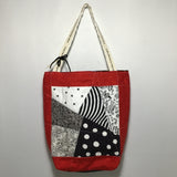 Adriana Cárdenas B. Handmade "Rojo, Negro y Blanco" Quilted Bag