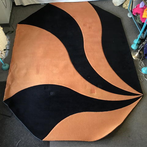 Modern Masland Orange & Black 10.5 x 7.5 Octagonal Area Rug