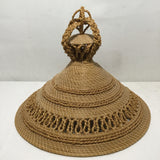 Vintage Traditional Besotho Mokorotlo Handwoven Grass Hat