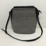Torboon Black/Blue Cotton & Black Leather Crossbody/Shoulder Bag
