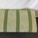 Modern Green & White Upholstered Tropical Wood Dining Bench