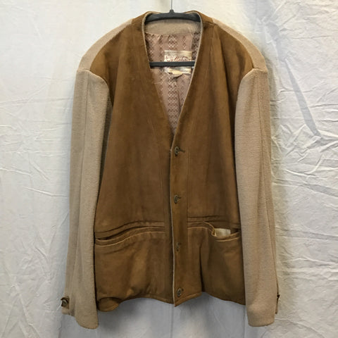 Vintage Sportswear Brown Suede & Knit Jacket