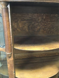 Vintage Oak & Tiger Oak Curved-Glass-Front Curio Cabinet