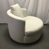 Contemporary Pottery Barn Off-White "Balboa" Swivel Armchair