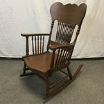 Vintage Solid Oak & Walnut Veneer Rocking Chair