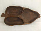 Vintage MCM Monkey Pod Leaf-Shaped Bowl